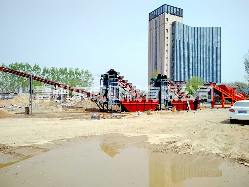 山东临沂二次挖斗洗沙机应用现场